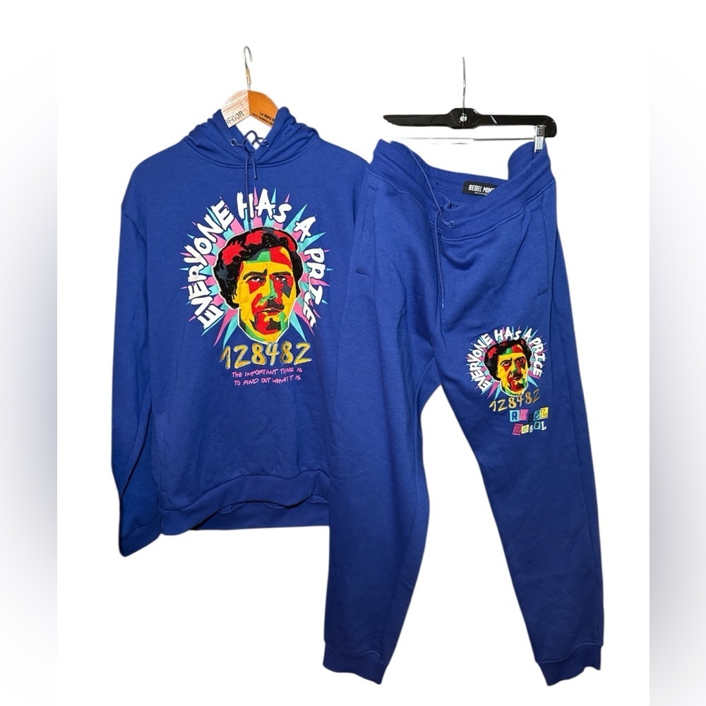 Rebel Minds Pablo Escobar Gaviria Hoodie & Jogger Sweat Pants 3XL Drip Flex RARE